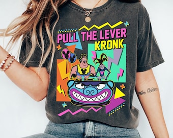 Retro 90er Jahre Yzma und Kronk ziehen den Hebel T-Shirt, des Kaisers neue Groove Shirt, Disneyland Reise Familie passende Outfits Shirt, Magic Kingdom