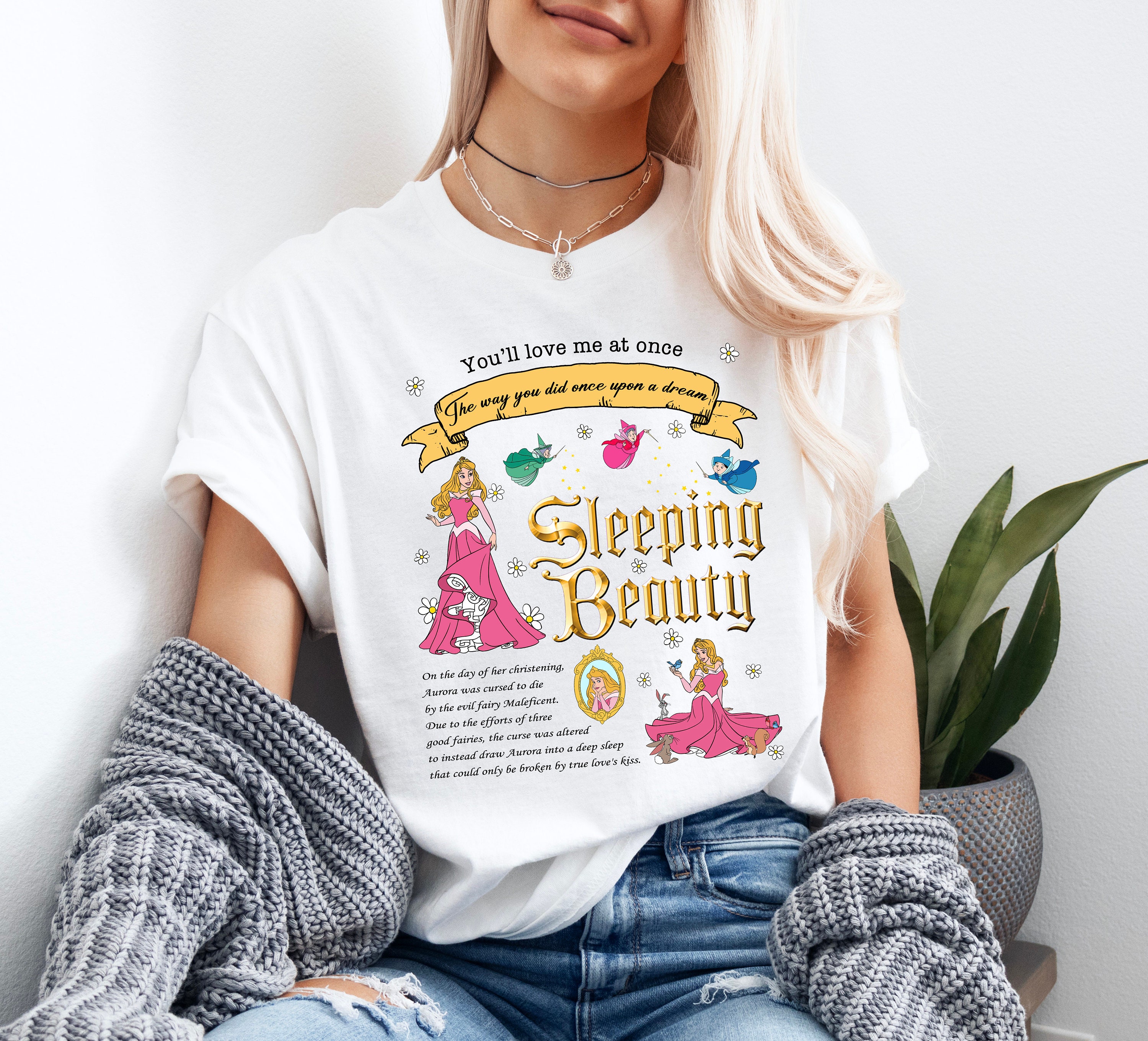 Vintage Disney Sleeping Beauty Aurora Shirt, Disney Princess Aurora You'll Love Me At Once, Disneyland Trip Family Outfits, Disneyland Shirt