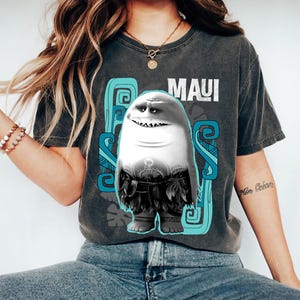 Disney Moana Maui Half Shark T-Shirt, Moana Maui Shirt, Maui Demigod Moana Shirt, Disneyland Family Matching Outfits, Disneyland Trip 2026 image 1