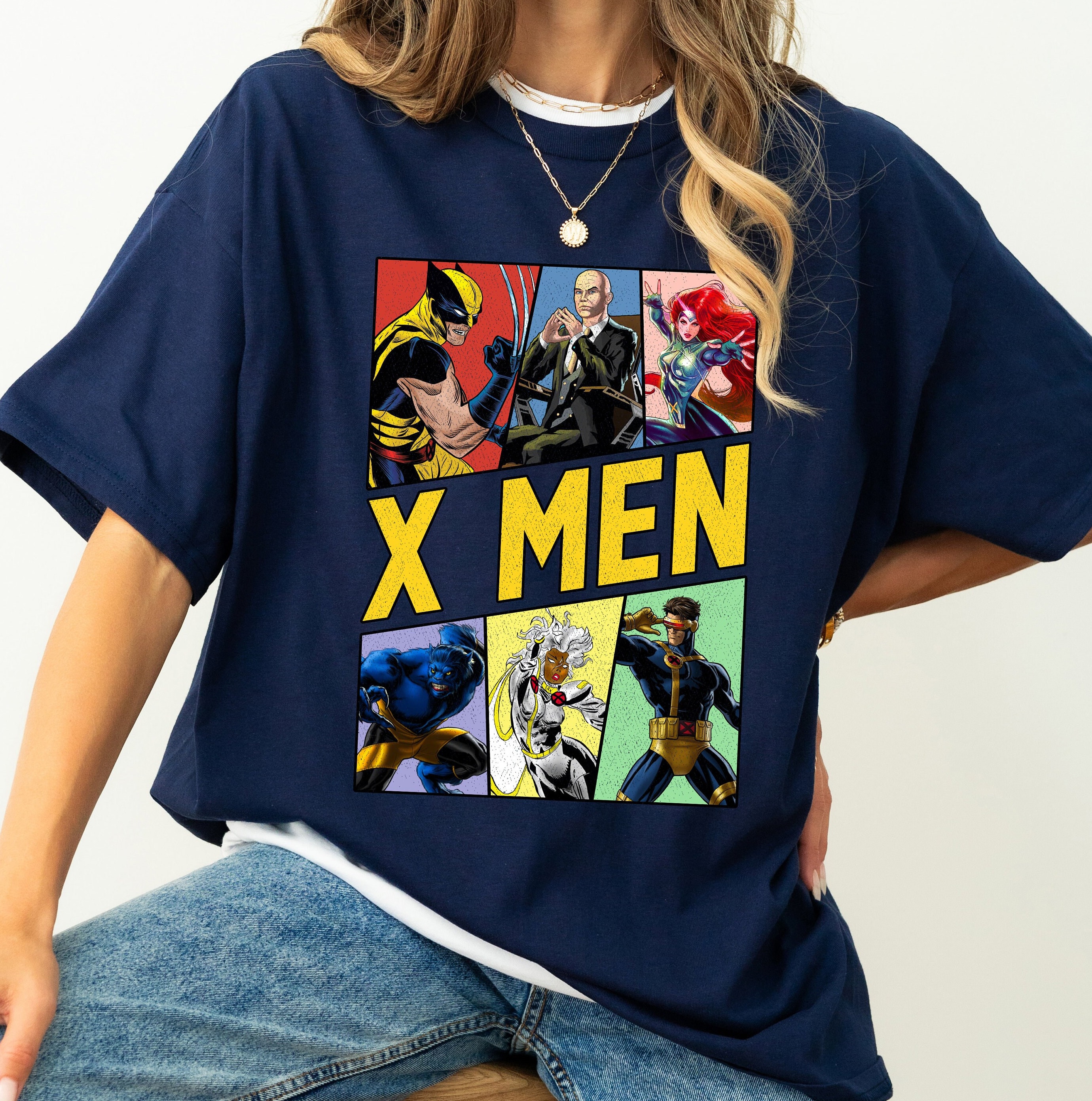 Marvel X-men Vintage Characters Wolverine 90s T-shirt ,beast
