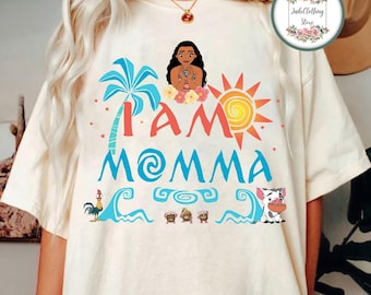 Disney Moana Shirt, Disney Moana Mom I Am Momma Shirt, Disney Mother's Day Shirt, Disney Moana Hei Hei Pua Funny with Sunshine T-shirt