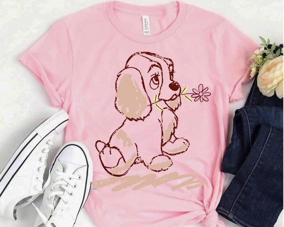 Disney Lady and the Tramp Lady Puppy Sketch T-shirt, Puppy