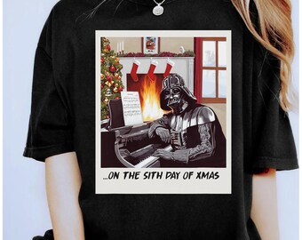 Camiseta navideña de Star Wars con Darth Vader y los Sith, camiseta familiar navideña de Star Wars, regalo de Star Wars, camiseta para viaje a Disneyland Galaxy's Edge