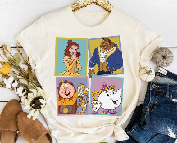 Vintage Disney Beauty and the Beast Characters Retro 90s Shirt 