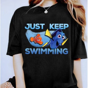 Vintage Disney Finding Nemo Just Keep Swimming Shirt, Funny Nemo And Dory Shirt, Disneyland WDW Trip Family Outfits, Animal Kingdom Shirt