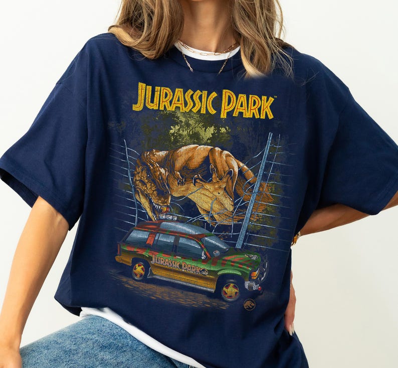 Vintage Jurassic Park T-Rex Break Out Graphic Shirt, Jurassic World Dinosaur T-Rex Shirt, Universal Studios Hollywood Trip Family Shirt image 2