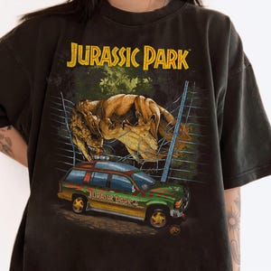 Vintage Jurassic Park T-Rex Break Out Graphic Shirt, Jurassic World Dinosaur T-Rex Shirt, Universal Studios Hollywood Trip Family Shirt image 4