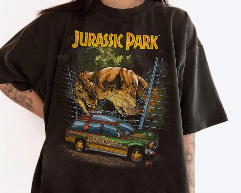 Vintage Jurassic Park T-Rex Break Out Graphic Shirt, Jurassic World Dinosaur T-Rex Shirt, Universal Studios Hollywood Trip Family Shirt image 4