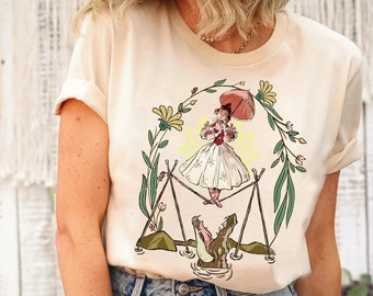 Flower Tightrope Walker Sweatshirt, Tightrope Girl The Haunted Mansion Shirt, Foolish Mortal Disneyland Halloween Family Matching Outfits