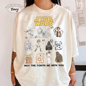 Disney Star War Characters Comfort Colors Shirt, Galaxy's Edge Happy Star Wars Day, Star Wars Family Trip Tee, May The 4th Be With You Shirt