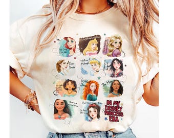 In My Disney Princess Era Shirt, Princess Ariel Snow White Cinderella Aurora Belle Shirt, Disney Princess Tour Tee, Disneyland Trip Tee
