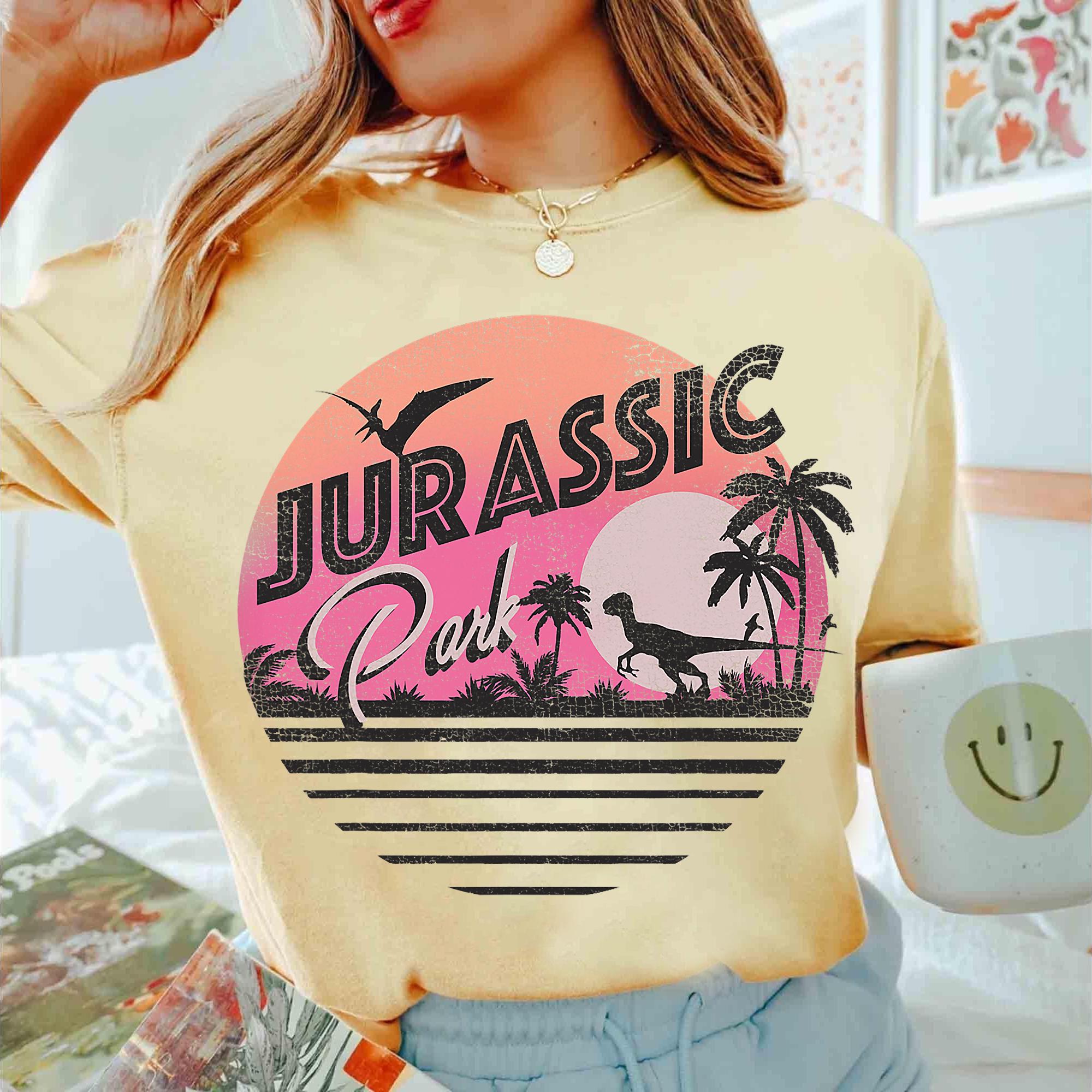 ジュラシック・パーク レトロ 90年代恐竜シーンTシャツ、ジュラシック