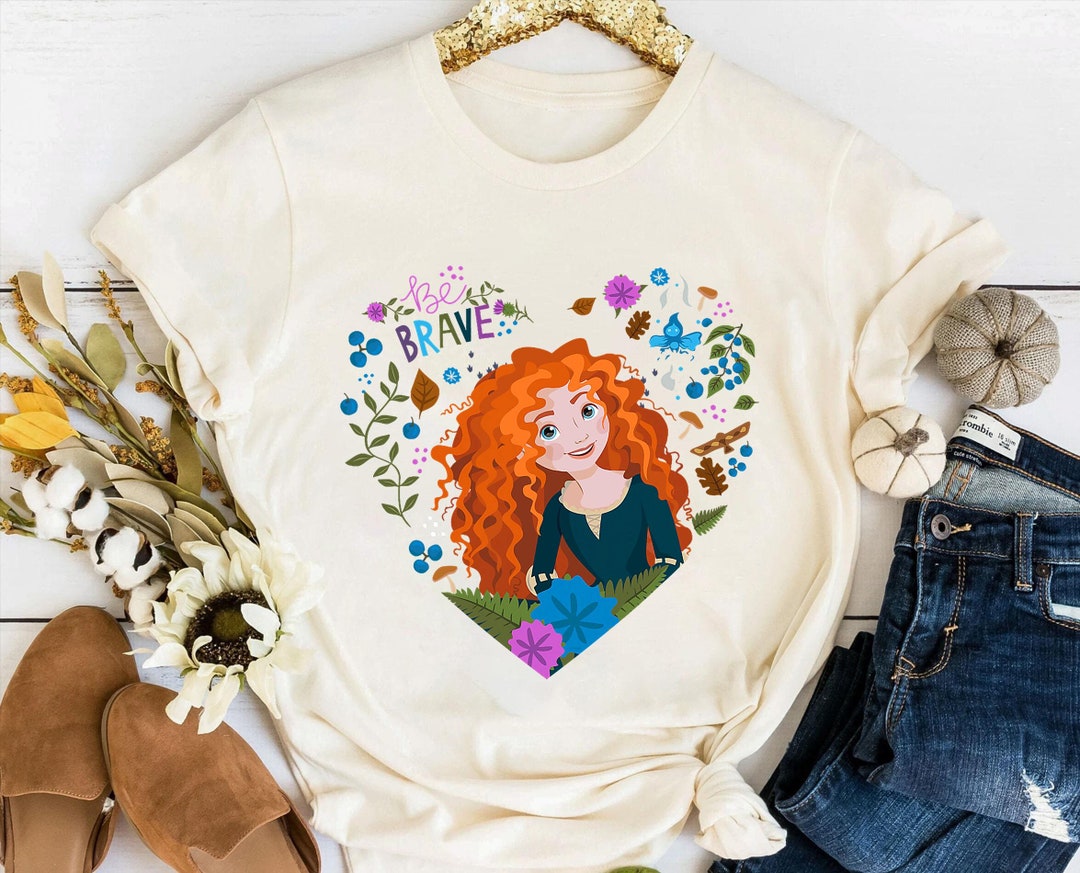 Disney Princess Merida Be Brave T-shirt, Floral Princess Merida Shirt,  Disney Princess Group Shirt, Disneyland Trip Family Matching Outfits