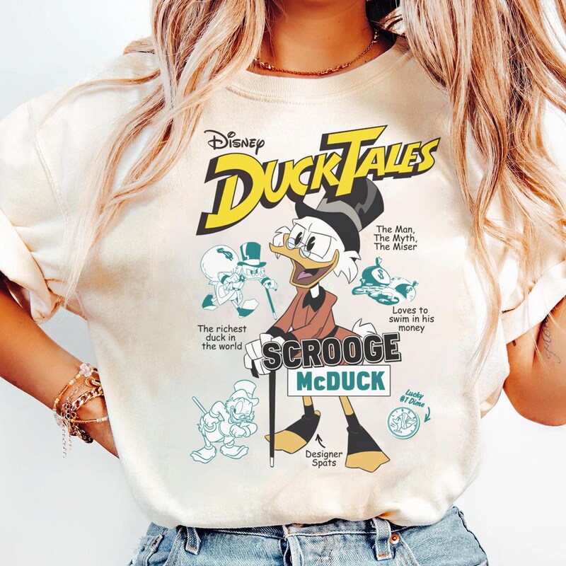 Maglietta Disney DuckTales Con Faccia Di Zio Paperone - T-shirt Rossa Uomo 100% Cotone - Foto 3