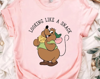Söt Gus Mus som ser ut som ett mellanmål retro t-shirt, Disney Askungen prinsessa vintage matchande t-shirt, Disneyland resa familj matchande outfits