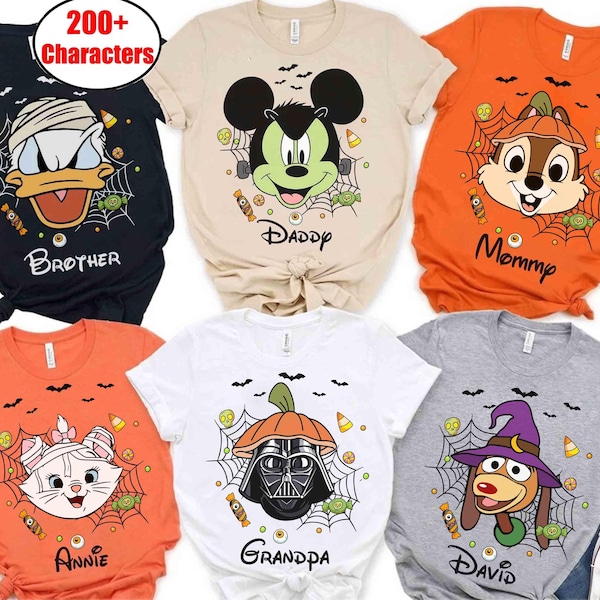 Personalized Disney All Characters Mickey and Friends Halloween Shirt, Mickey's Not So Scary Party Tee, Star Wars Marvel Toy Story Halloween