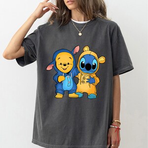 Disney Winnie The Pooh and Stitch Friends Costume T-shirt, Stitch Friends Cosplay Shirt, Lilo and Stitch, Disneyland Family Matching Shirt image 3