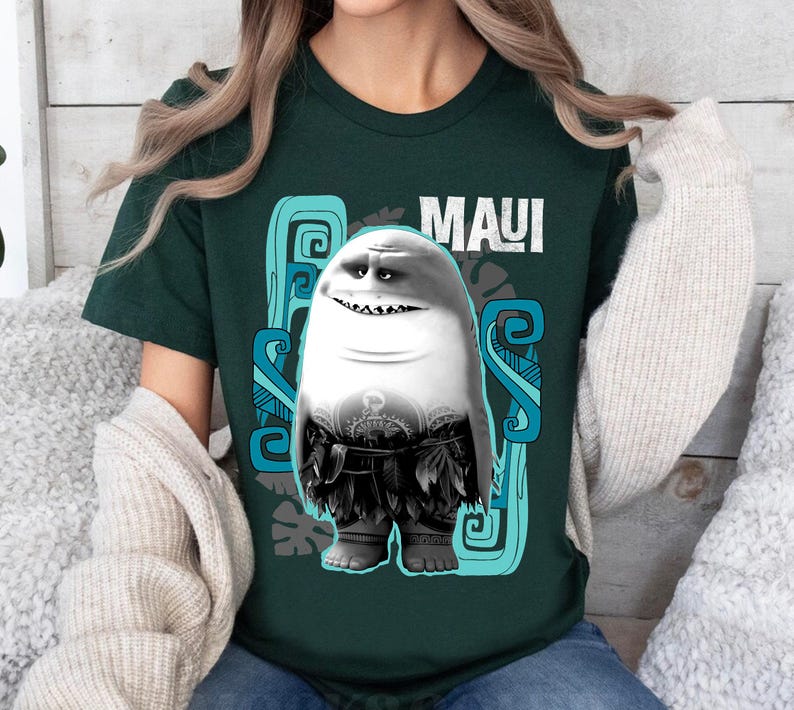 Disney Moana Maui Half Shark T-Shirt, Moana Maui Shirt, Maui Demigod Moana Shirt, Disneyland Family Matching Outfits, Disneyland Trip 2026 image 4