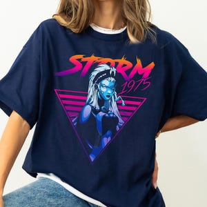 Marvel X-Men Storm 80er Jahre Retro Dreieck Farbverlauf T-Shirt, BTW Urlaubsreise, Disneyland Familienfeier Geschenk 2025, Disneyland Reise Outfits