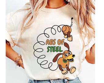 Camiseta Disney Toy Story ABS Of Steel Slinky Dog, Camiseta Disney Toy Story Funny Slinky Dog, Camiseta a juego para vacaciones familiares en Disneyland