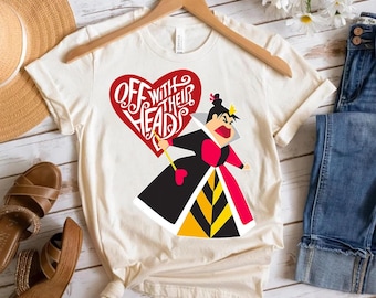 Disney Alice i Underlandet Hjärter Drottning Av med Huvudena T-shirt, Disneyland-resa Familjematchande Outfits, Magic Kingdom T-shirt