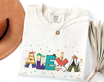 Maglietta Disney personalizzata con nome di Phineas e Ferb, regalo Disney per bambini, mamma e papà, maglietta personalizzata con soprannome, maglietta coordinata per la famiglia per una gita a Disneyland