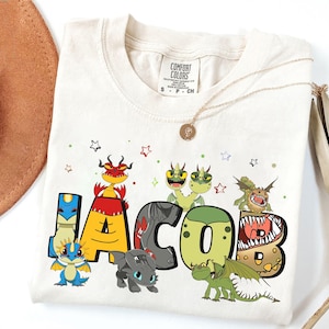 Camiseta personalizada de Cómo entrenar a tu dragón, Camiseta personalizada para niño/niña con nombre, Camiseta con apodo personalizado, Camiseta para viaje a Universal Studios