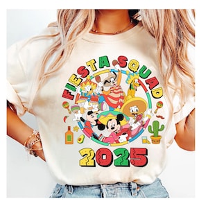 Chemise Disney Mickey et ses amis Cinco De Mayo Fiesta Squad 2025, chemise Let's Fiesta, cadeau Cinco De Mayo Party Squad, tenues de voyage Disneyland