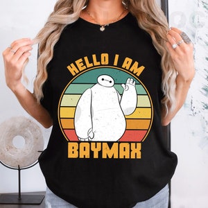 Retro Big Hero Hello I Am Baymax Shirt, Cute Baymax Shirt, Big Hero 6 Shirt, Disneyland Trip Family Matching Outfits, Magic Kingdom Shirt