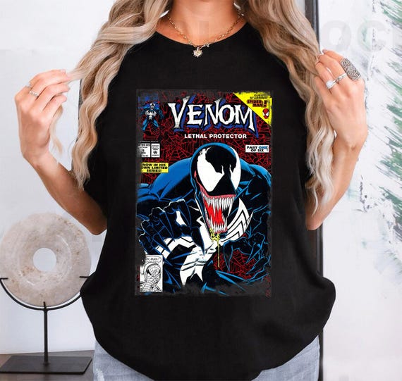 Marvel Venom Vintage Comic Book Cover T-shirt, Marvel Logo Shirt
