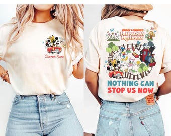 vintage Nothing Can Stop Us Now Mickey et Minnie's Runaway Railway chemise, chemise Disney Ride 2026 Mickey et ses amis, chemise Disneyland Resort