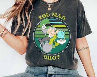 Camiseta de Disney Alicia en el País de las Maravillas Sombrerero Loco ¡Estás loco, hermano!, Camiseta de la Fiesta del Té Loco, Conjuntos a juego de Disneyland, Camiseta de regalo para fiestas familiares de Disneyland
