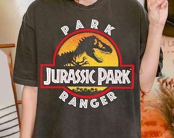 Vintage Jurassic Park Circle Park Ranger Shirt, Comfort Colors Jurassic World Dinosaur T-Rex Shirt, Universal Studios Hollywood Trip Shirt