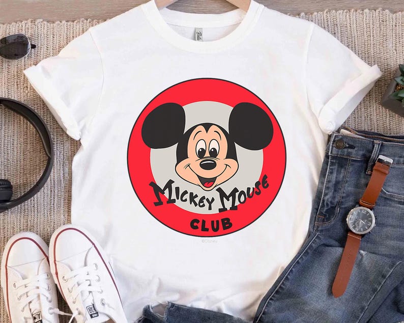 Disney 100 Mickey Mouse Club Logo Color Vintage D100 Shirt, Mickey and Friends Shirt, Disney Birthday Party, Disneyland Matching Outfits image 1