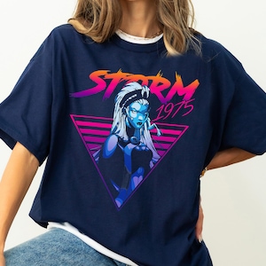 Marvel X-Men Storm 80's Retro Triangle Gradient T-Shirt, WDW Vacation Trip, Disneyland Family Party Gift 2026, Disneyland Trip Outfits image 1