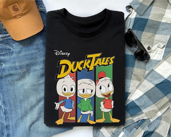 Disney Ducktales Dewey Huey & Louie Vertical Panels Logo T-shirt