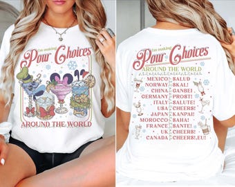 Camiseta navideña de Disney "Estoy tomando decisiones por todo el mundo", camiseta navideña de Epcot "Bebiendo", camiseta de Disney Epcot, camiseta de Epcot World Tour