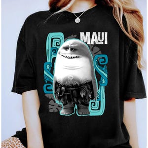 Disney Moana Maui Half Shark T-Shirt, Moana Maui Shirt, Maui Demigod Moana Shirt, Disneyland Family Matching Outfits, Disneyland Trip 2026 image 2