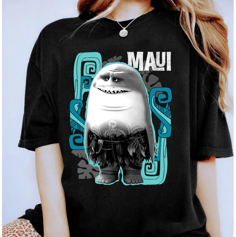 Disney Moana Maui Half Shark T-Shirt, Moana Maui Shirt, Maui Demigod Moana Shirt, Disneyland Family Matching Outfits, Disneyland Trip 2026 image 2