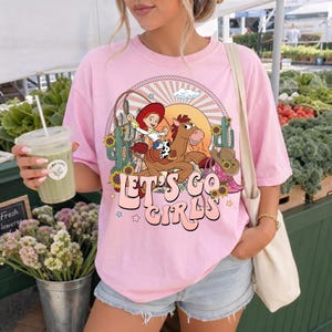 Retro Disney Toy Story Jessie and Bullseye Let's Go Girls Comfort Colors Shirt, Vintage Disney Cowgirls Shirt, Disneyland Family Trip Shirt image 8