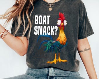 Disney Moana Hei Hei Boat Snack Graphic T-Shirt, Hei Hei Shirt, Disneyland Trip Family Matching Outfits, Magic Kingdom Shirt