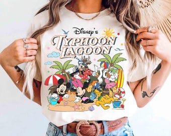Vintage Disney Typhoon Lagoon Water Park Shirt, 1990s Mickey And Friends Summer Beach Tee, Disneyworld Disneyland Matching Trip Outfits