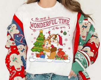 Disney Chip und Dale Es ist die schönste Zeit des Jahres Weihnachtsshirt, Xmas Chip Dale Sweatshirt, Walt Disney Chip und Dale Paare T-Shirt