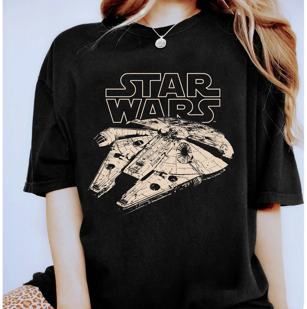 Star Wars Millennium Falcon Graphic Retro T-shirt, Star Wars Disney ...