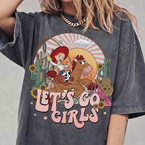 Retro Disney Toy Story Jessie and Bullseye Let's Go Girls Comfort Colors Shirt, Vintage Disney Cowgirls Shirt, Disneyland Family Trip Shirt image 9