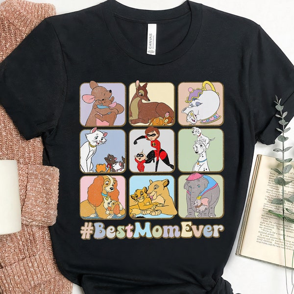 Retro Disney Characters Best Mom Ever Shirt, Duchess, Perdita, Mrs. Potts, Helen Parr, Mrs. Jumbo T-shirt, Disneyland Trip Family Outfits