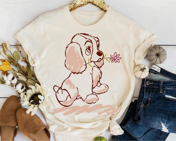 Disney Lady and the Tramp Lady Puppy Sketch T-shirt, Puppy