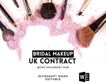 Bridal Hair and Makeup Artist Contract Template, Wedding Makeup & Hair Stylist Agreement, Editable Wedding Booking Terms for Bridal Stylist
