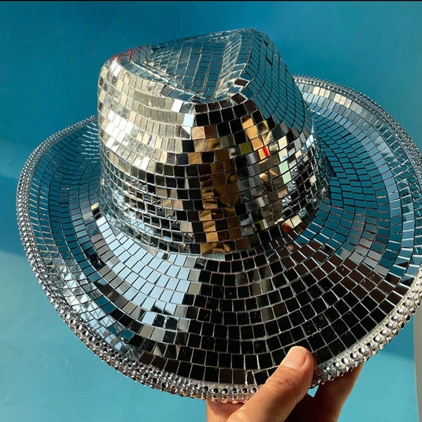Disco Cowboy Hat Mirror Ball Etsy