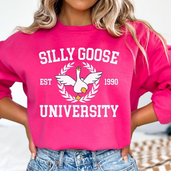 Custom Silly Goose University Crewneck Sweatshirt, Unisex Silly Goose University Sweater with Date, Funny Sweatshirt, Funny Gift for Sister